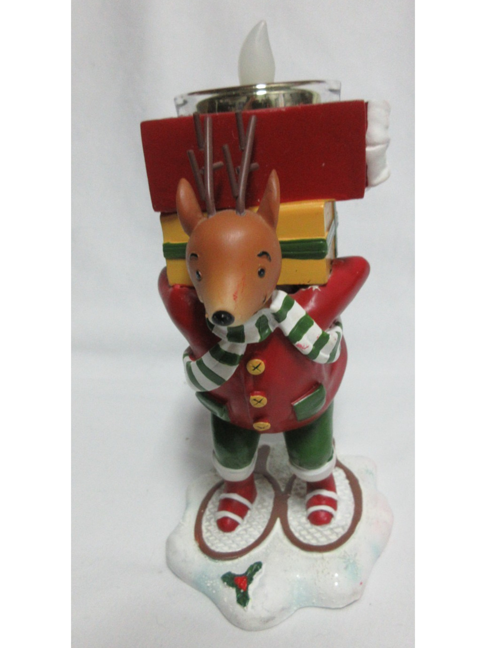 Yankee Candle Reindeer Christmas Gift Candle Holder Tea Light Votive 6" Tall